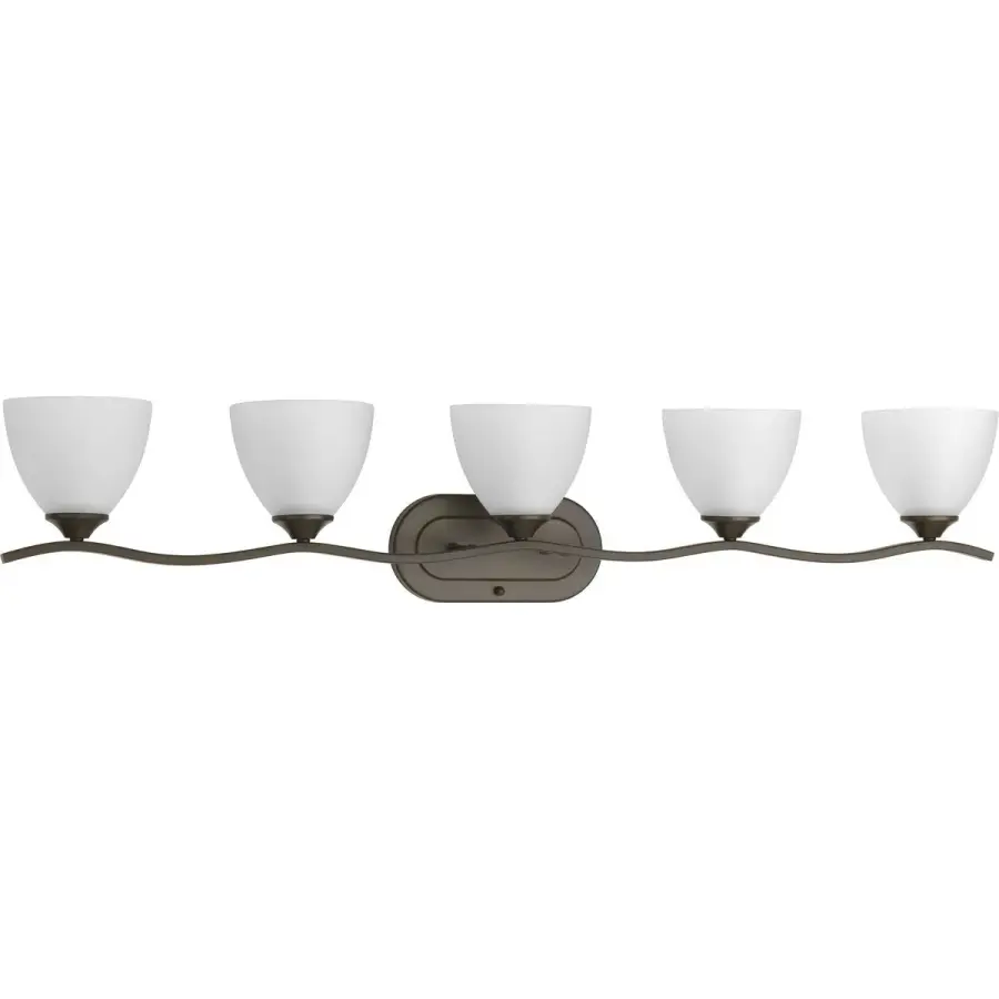 Laird Five-Light Etched Glass Bath Vanity Light - Image 2