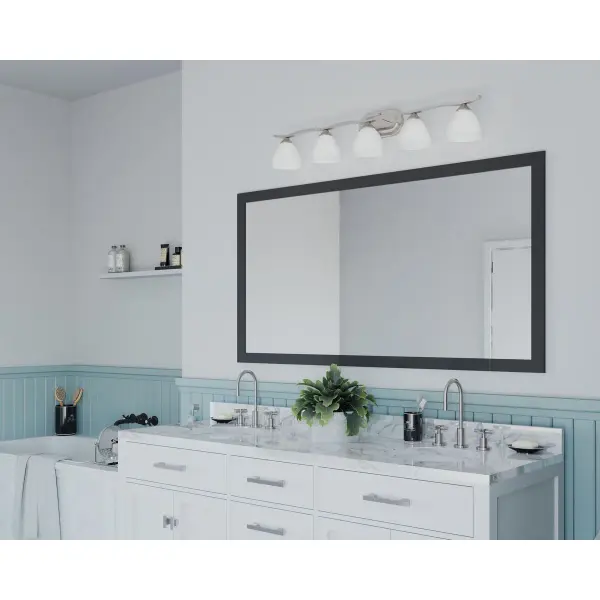 Laird Five-Light Etched Glass Bath Vanity Light - Image 3