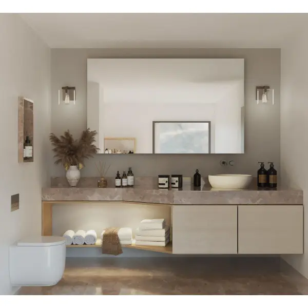 Glayse One-Light Clear Glass Bath Vanity Light - Image 3