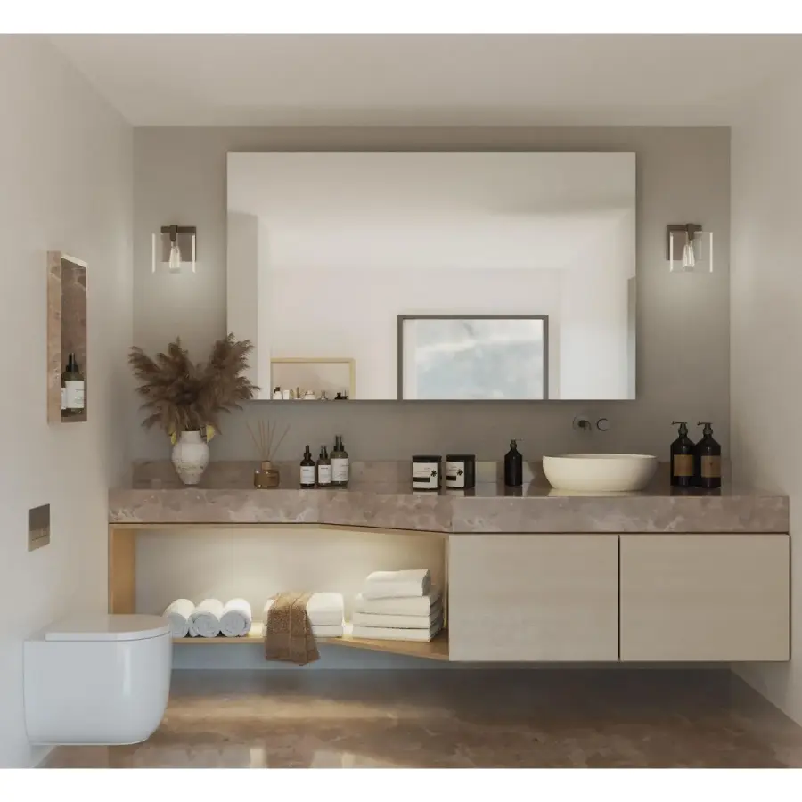 Glayse One-Light Clear Glass Bath Vanity Light - Image 3