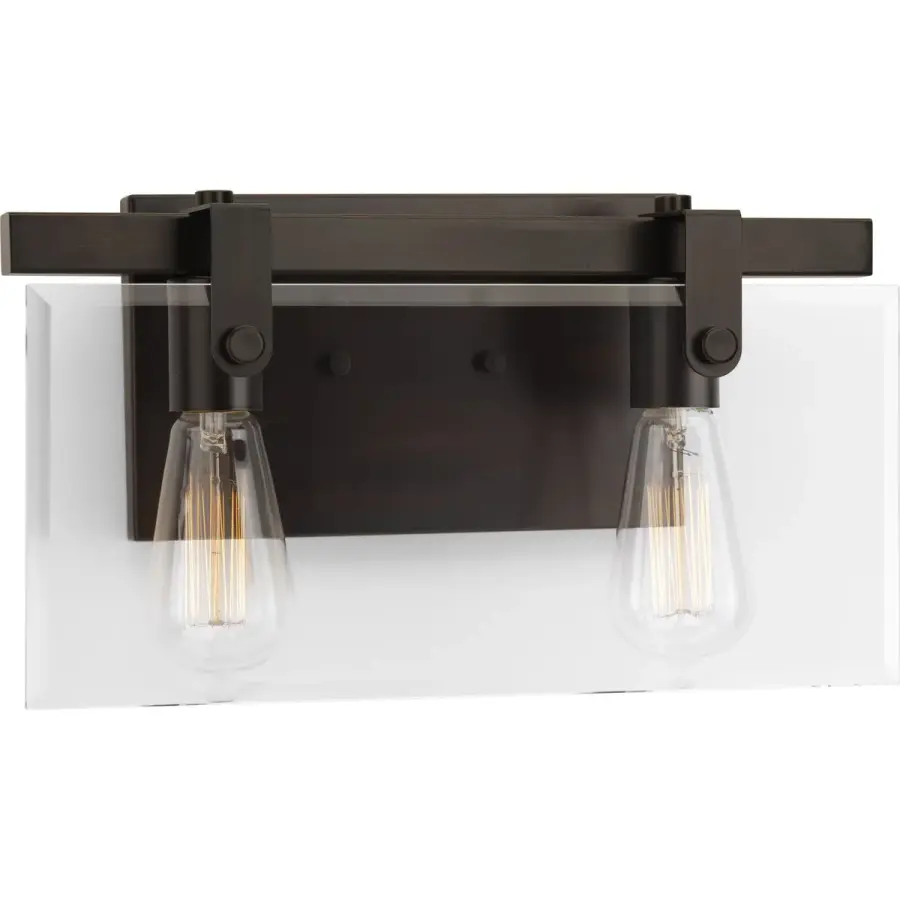 Glayse Two-Light Clear Glass Bath Vanity Light - Image 1