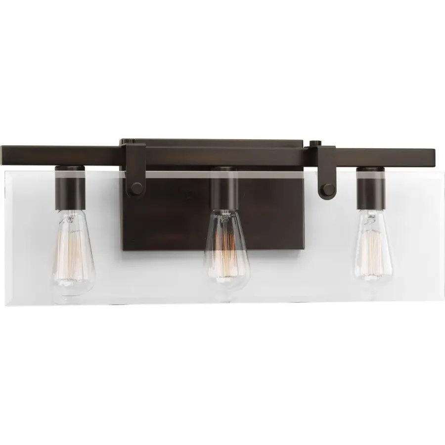 Glayse Three-Light Clear Glass Bath Vanity Light - Image 1