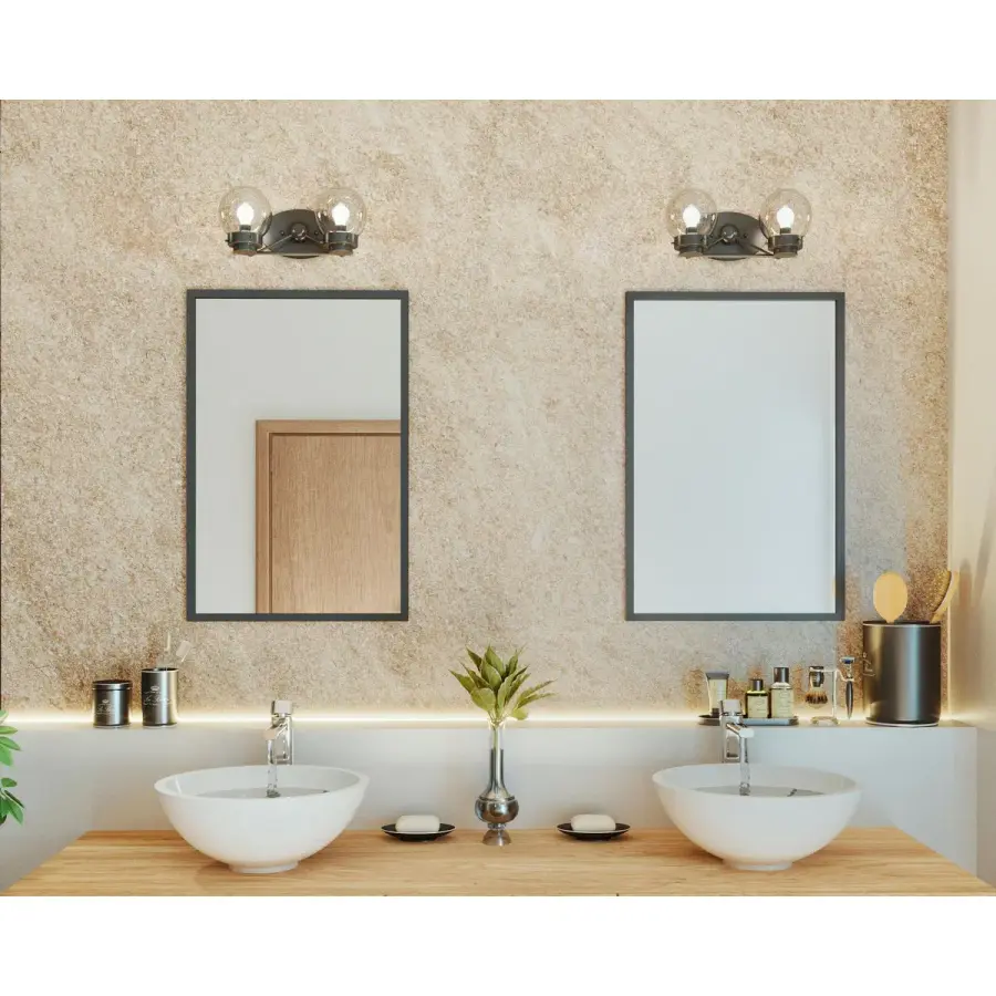 Spatial Collection Two-Light Clear Glass Bath Vanity Light - Image 2