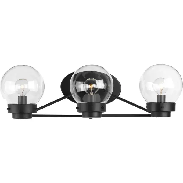 Spatial Collection Three-Light Clear Glass Bath Vanity Light