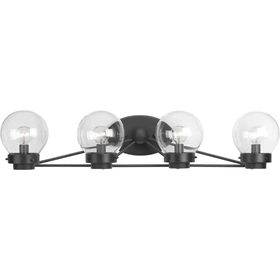 Spatial Collection Four-Light Clear Glass Bath Vanity Light - Image 1