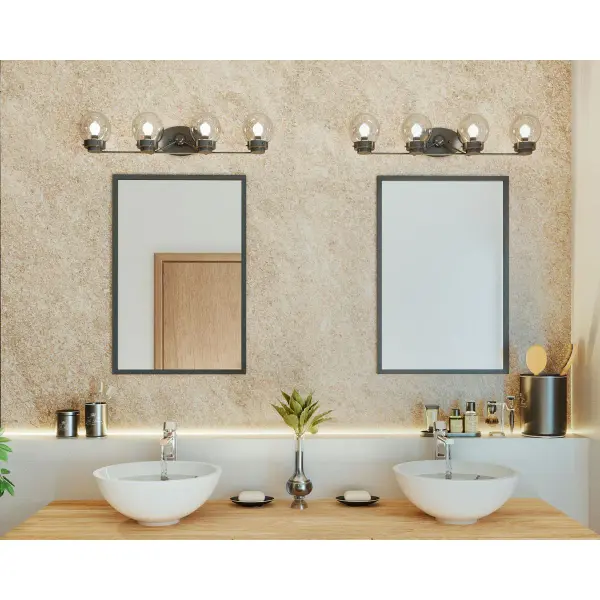 Spatial Collection Four-Light Clear Glass Bath Vanity Light - Image 2