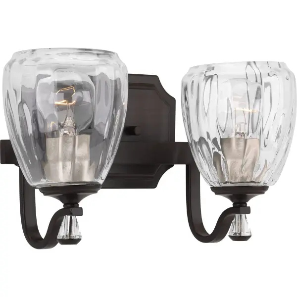 Anjoux Two-Light Clear Water Glass Bath Vanity Light - Image 1