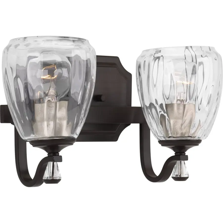 Anjoux Two-Light Clear Water Glass Bath Vanity Light - Image 1