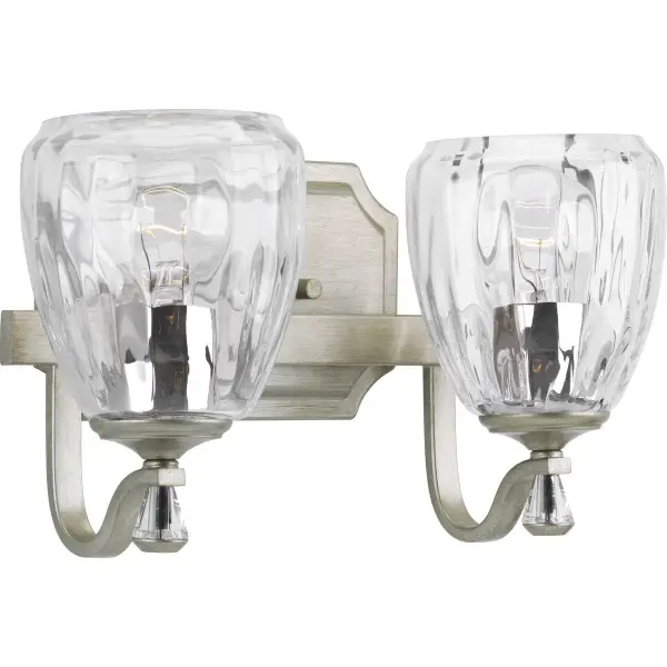 Anjoux Two-Light Clear Water Glass Bath Vanity Light - Image 2