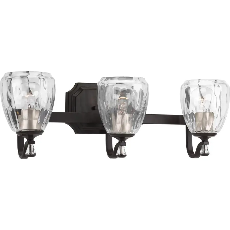 Anjoux Three-Light Clear Water Glass Bath Vanity Light - Image 1