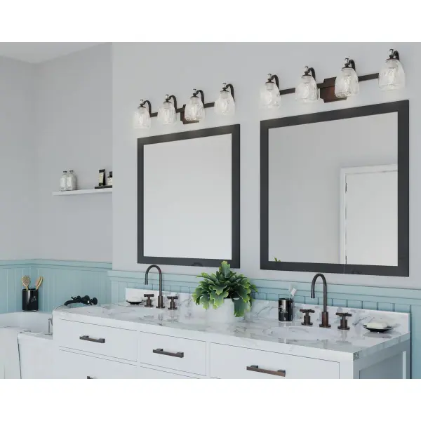 Anjoux Four-Light Clear Water Glass Bath Vanity Light - Image 3