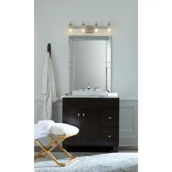 Anjoux Four-Light Clear Water Glass Bath Vanity Light - Image 4