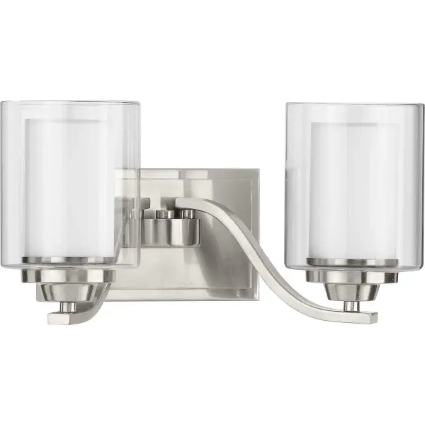 Kene Two-Light Clear Glass Bath Vanity Light - Image 1