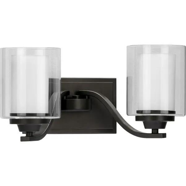 Kene Two-Light Clear Glass Bath Vanity Light - Image 2