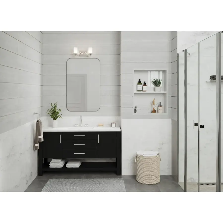 Kene Two-Light Clear Glass Bath Vanity Light - Image 3