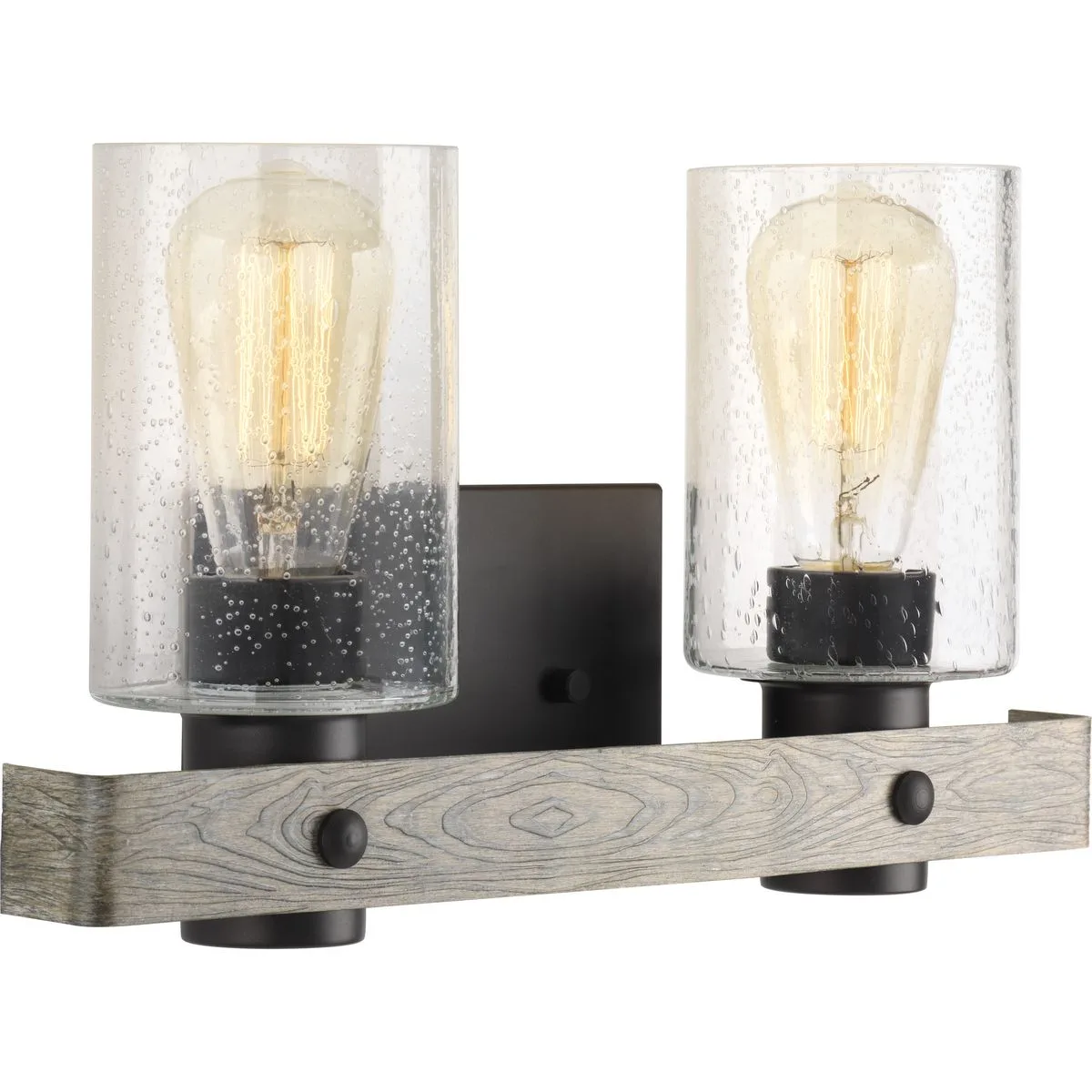Gulliver Two-Light Clear Seeded Glass Bath Vanity Light