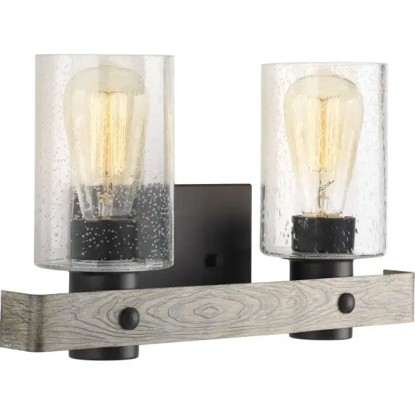 Gulliver Two-Light Clear Seeded Glass Bath Vanity Light - Image 1