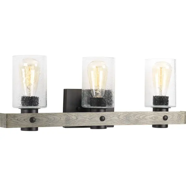 Gulliver Three-Light Clear Seeded Glass Bath Vanity Light - Image 1