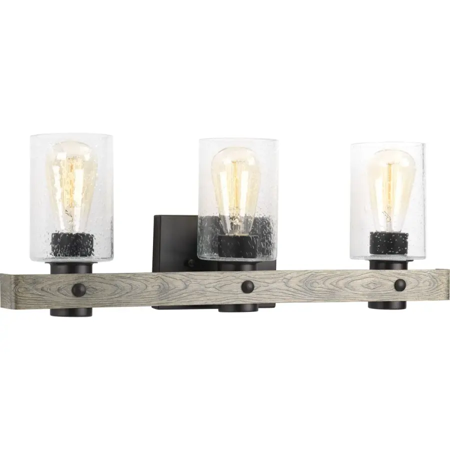 Gulliver Three-Light Clear Seeded Glass Bath Vanity Light - Image 1