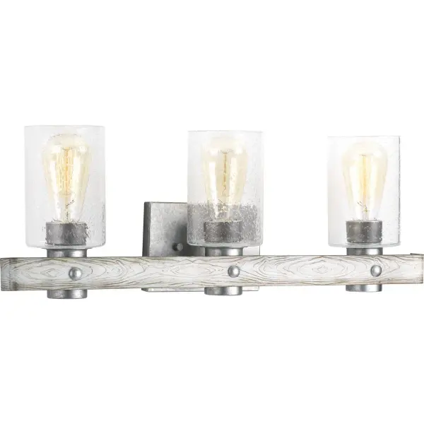 Gulliver Three-Light Clear Seeded Glass Bath Vanity Light - Image 2