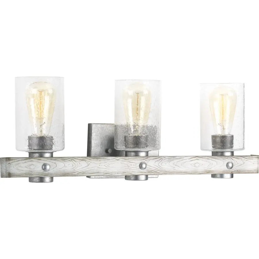 Gulliver Three-Light Clear Seeded Glass Bath Vanity Light - Image 2