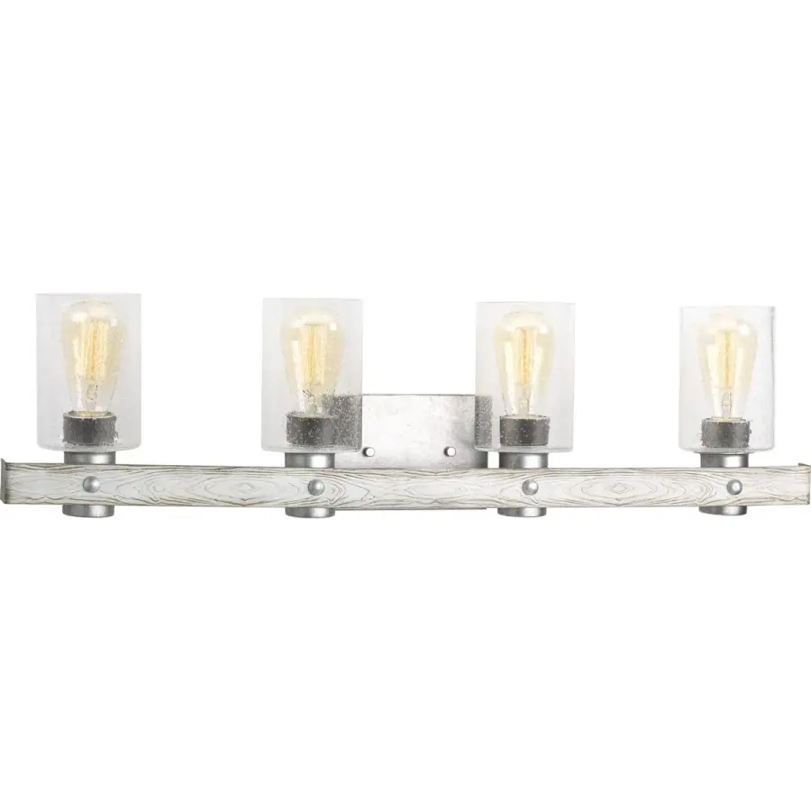 Gulliver Four-Light Clear Seeded Glass Bath Vanity Light - Image 1