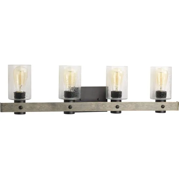 Gulliver Four-Light Clear Seeded Glass Bath Vanity Light - Image 2