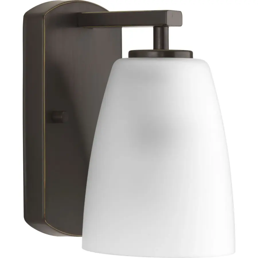 Leap Collection One-Light Etched Glass Bath Vanity Light - Image 1
