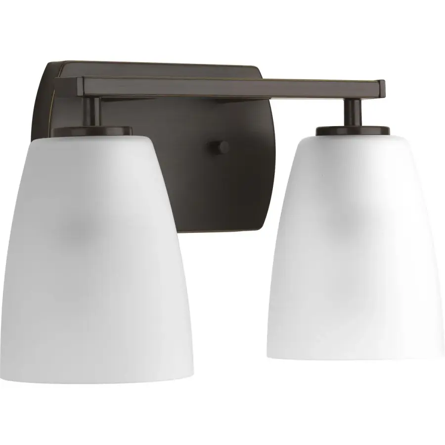 Leap Collection Two-Light Etched Glass Bath Vanity Light - Image 2