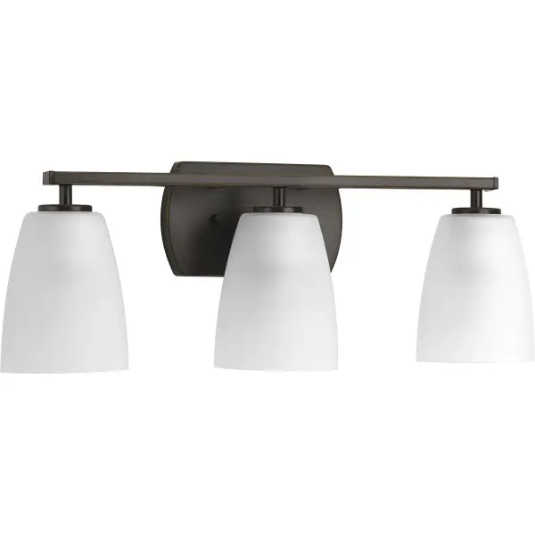Leap Collection Three-Light Etched Glass Bath Vanity Light - Image 1