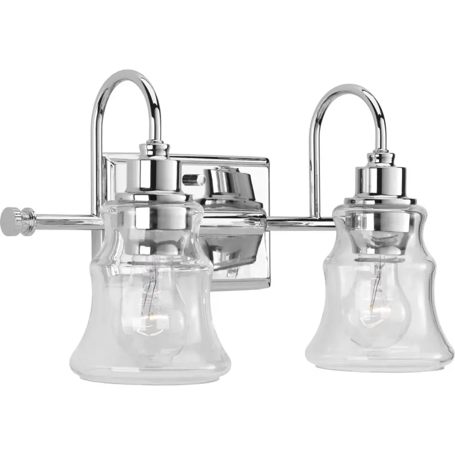 Litchfield Two-Light Clear Glass Bath Vanity Light - Image 1