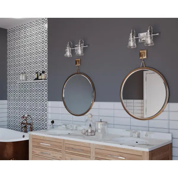 Litchfield Two-Light Clear Glass Bath Vanity Light - Image 2