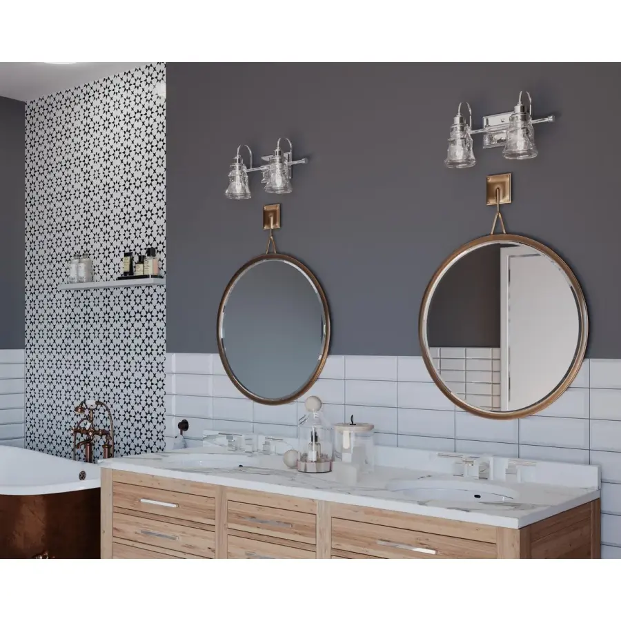 Litchfield Two-Light Clear Glass Bath Vanity Light - Image 2
