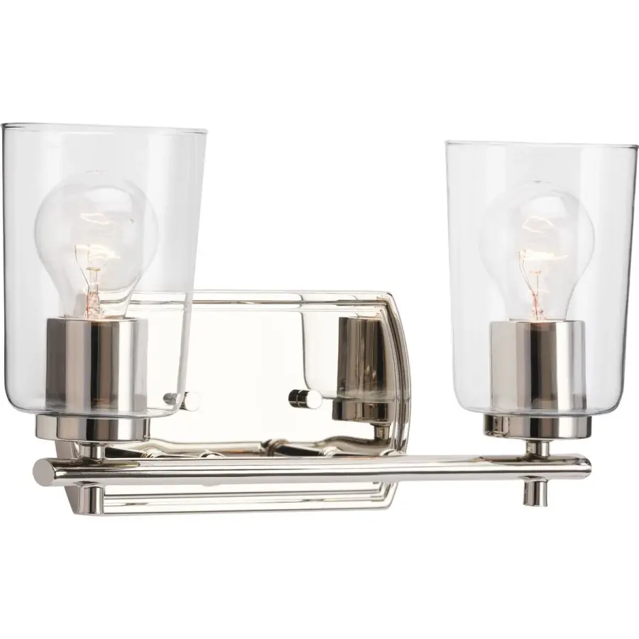 Adley Two-Light Clear Glass Bath Vanity Light - Image 3