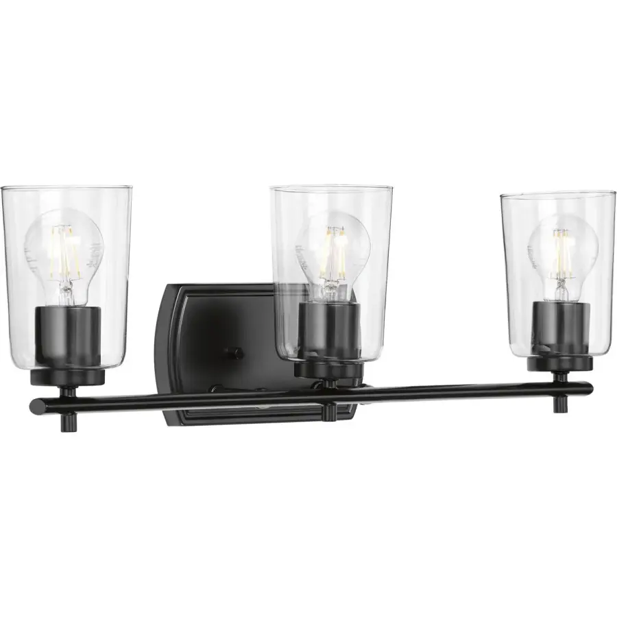 Adley Collection Three-Light Clear Glass Bath Vanity Light - Image 3