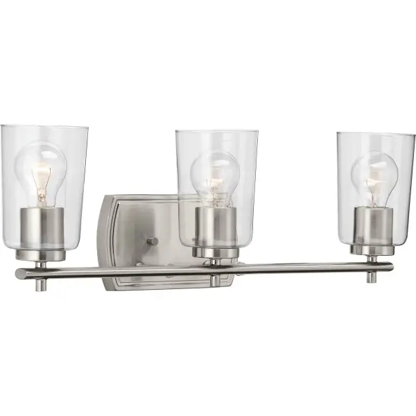 Adley Collection Three-Light Clear Glass Bath Vanity Light - Image 5