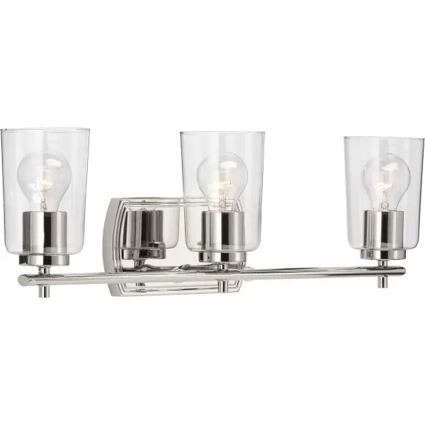 Adley Collection Three-Light Clear Glass Bath Vanity Light - Image 6