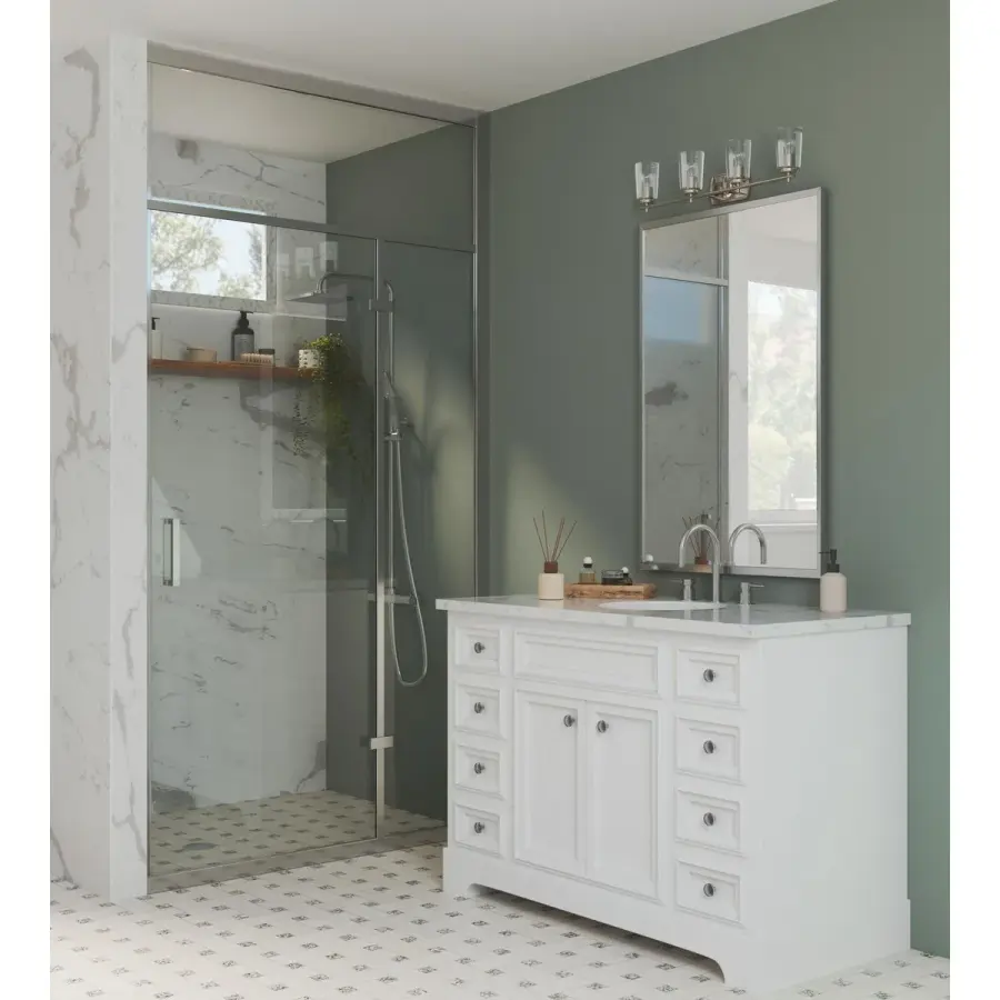 Adley Collection Four-Light Clear Glass Bath Vanity Light - Image 6