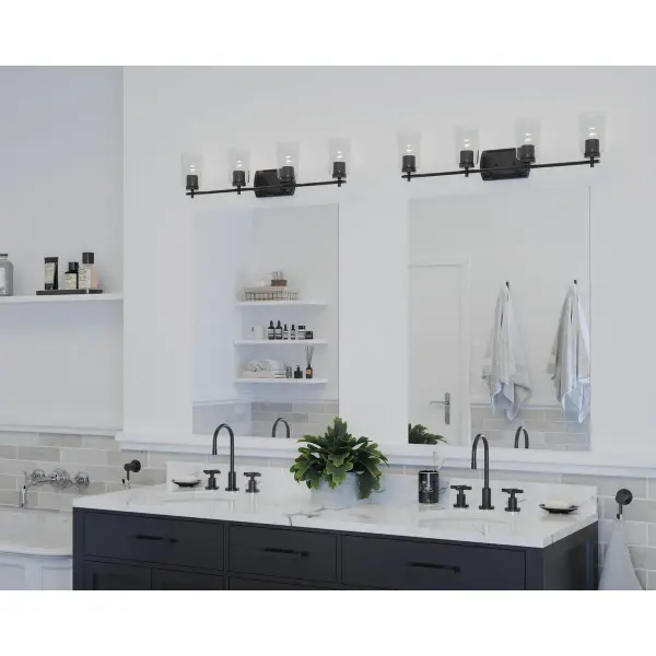 Adley Collection Four-Light Clear Glass Bath Vanity Light - Image 7