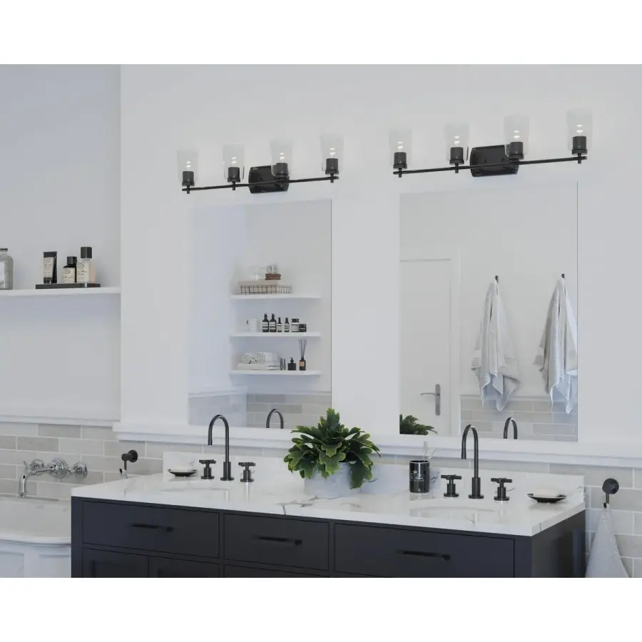 Adley Collection Four-Light Clear Glass Bath Vanity Light - Image 7