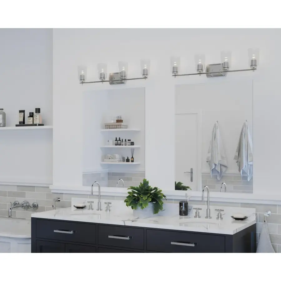 Adley Collection Four-Light Clear Glass Bath Vanity Light - Image 8