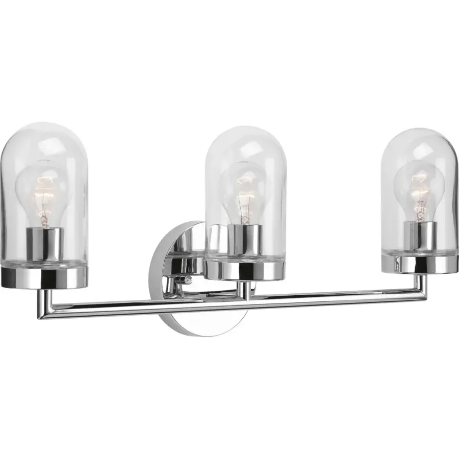 Signal Collection Three-Light Clear Glass Bath Vanity Light