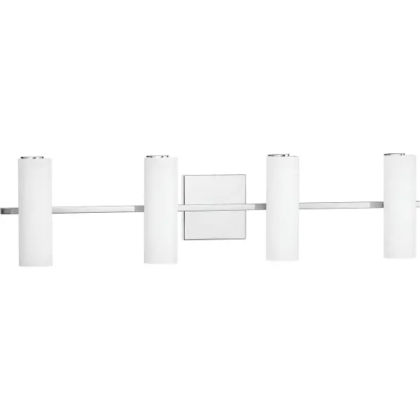 The Colonnade LED vanity fixture delivers energy-efficient illumination with contemporary style. Four integrated LED lights provide bright, even lighting ideal for grooming tasks while the brushed nickel finish adds sophistication.