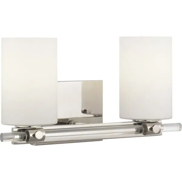 The Lisbon two-light vanity fixture brings contemporary sophistication to bathroom spaces with its clean black finish and dual-light design. JA8 compliant for California energy standards, this fixture balances style and efficiency. - alternate view