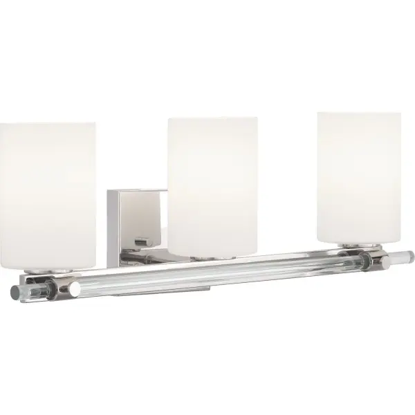 The Lisbon Collection brings modern elegance to bathroom lighting with its sleek black finish and three-light configuration. JA8 compliant for California energy standards, this vanity fixture delivers both style and efficiency. - alternate view