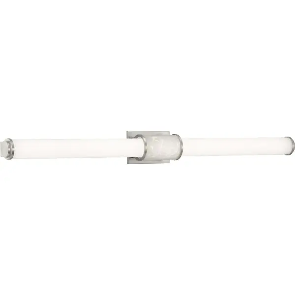 The Phase 1.2 LED delivers contemporary illumination with integrated LED technology in a clean 48-inch linear profile. Title 24 and JA8 compliant, this brushed nickel fixture provides efficient, even lighting ideal for modern bathrooms.
