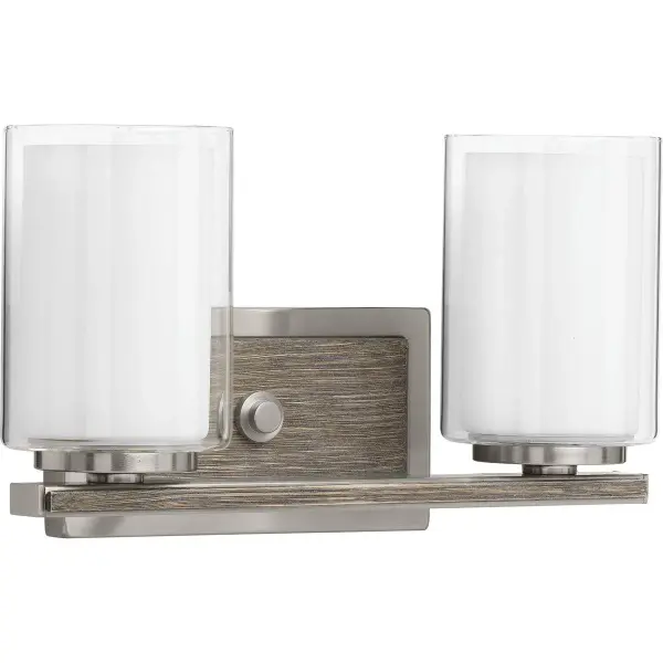 Mast Collection Two-Light Clear Glass Bath Vanity Light - Image 1