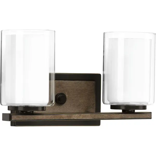 Mast Collection Two-Light Clear Glass Bath Vanity Light - Image 2