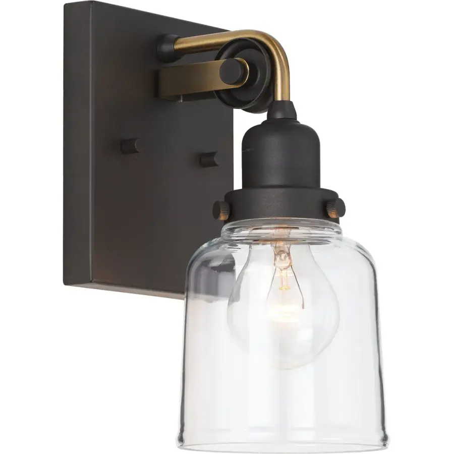 Rushton One-Light Clear Glass Bath Vanity Light - Image 2