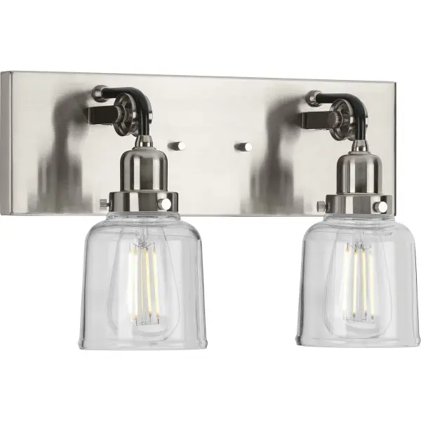Rushton Two-Light Clear Glass Bath Vanity Light - Image 2